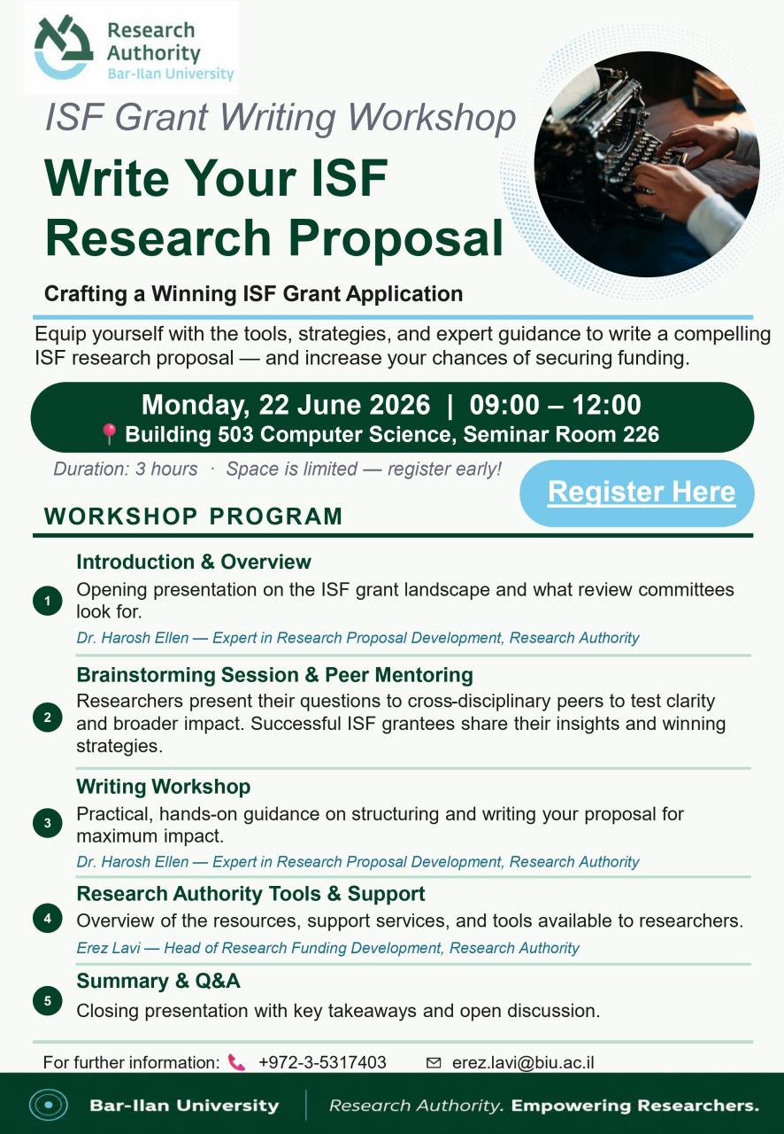 ISF Grant Writing Workshop